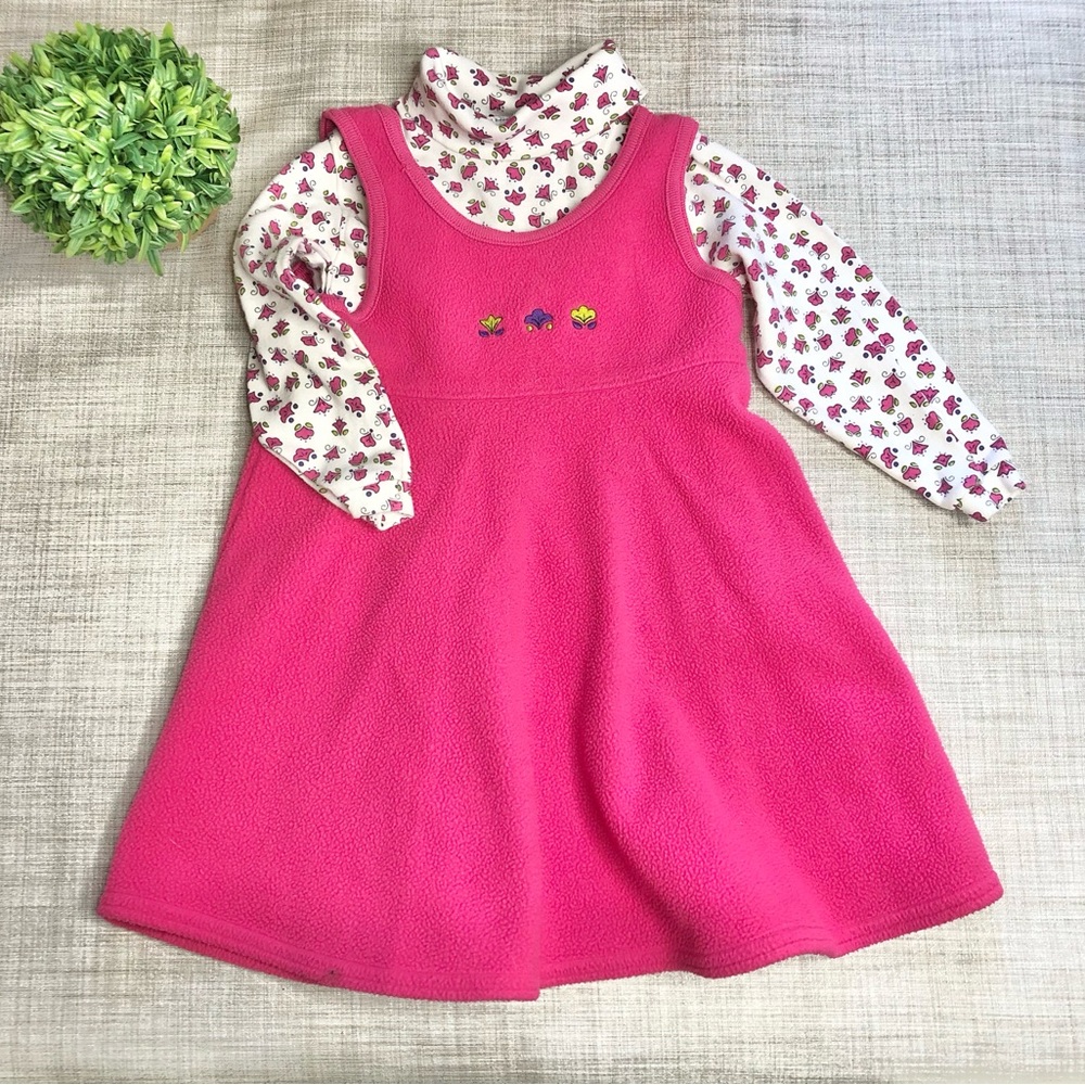 Vintage Carters floral turtleneck/ fleece jumper 2-piece set